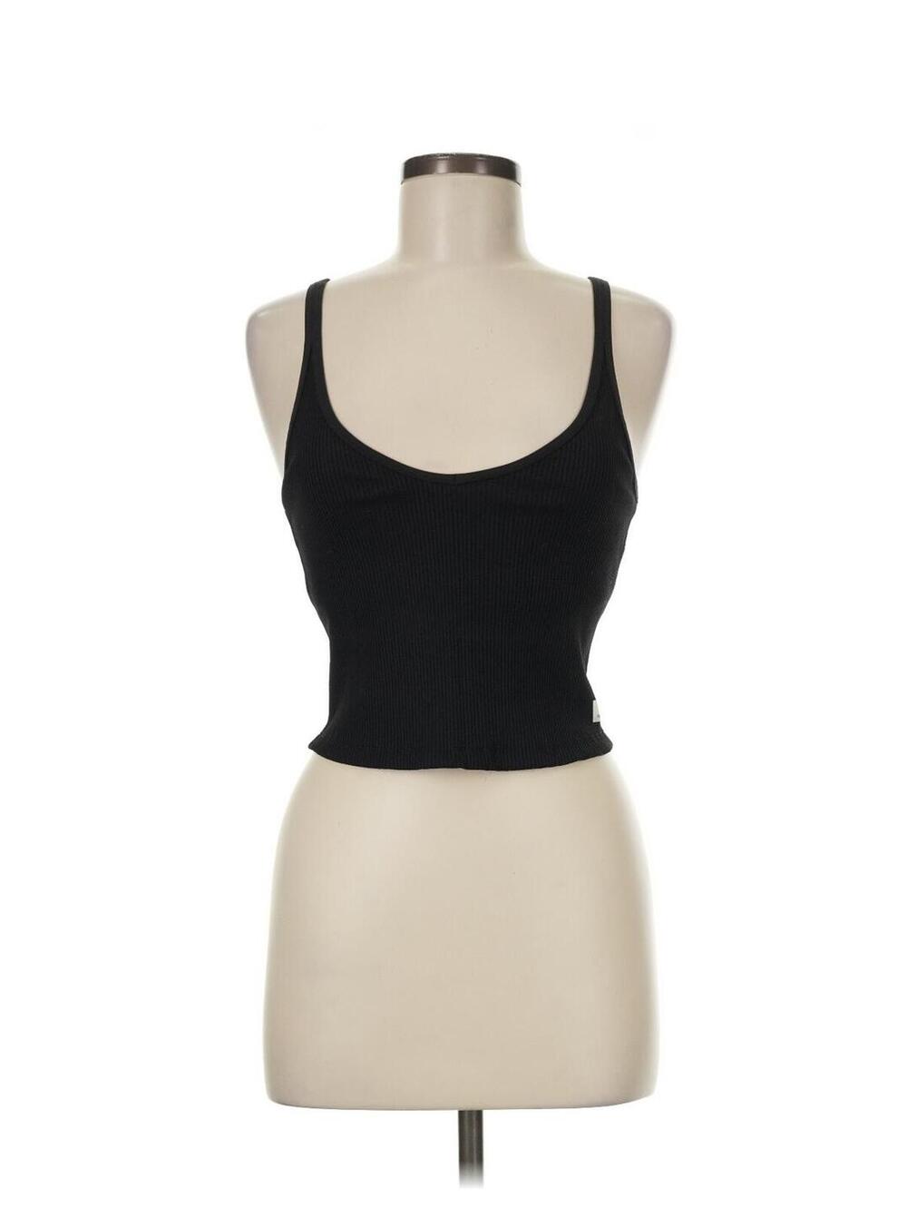 Vuori Women’s Ribbed Cropped Tank Black Size Medium